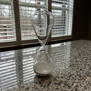 Clear Glass Hourglass with White Sand